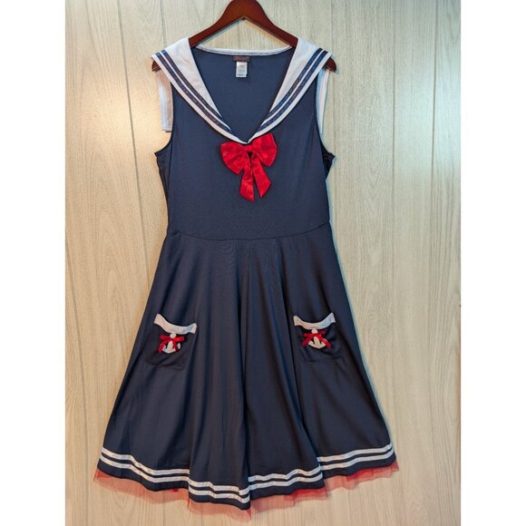 Dreamgirl Dresses & Skirts - Spirit Halloween Navy White Sailor Girl Costume 50s Swing Dress Adult Size 1X/2X